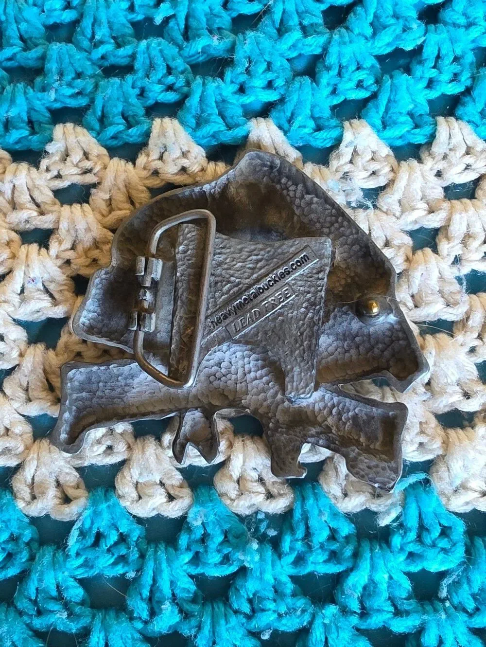 Vintage Early 2000s Disneys Pirates Of The Caribbean Heavy Metal Belt Buckle